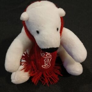 Coca Cola Polar Bear Mini 4” Plush And HAT bundle